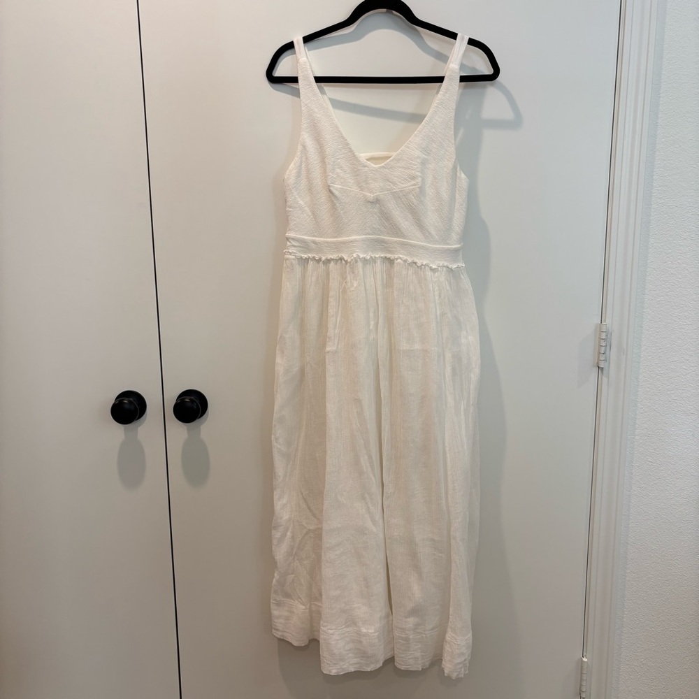 Anthropologie Cream/Ivory 'Elina' Midi Dress Size Medium